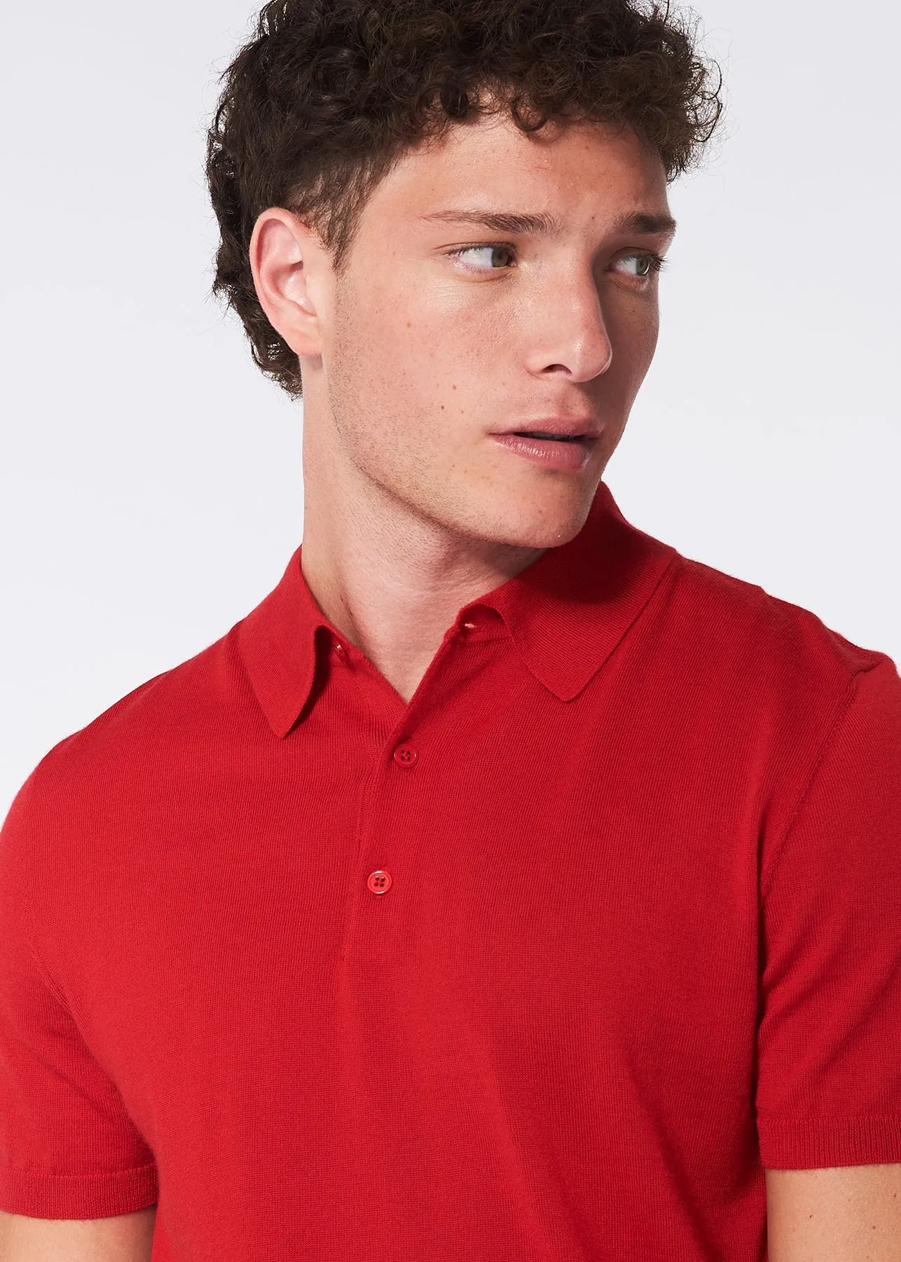 100% Cashmere Polo Shirt - Candy Red
