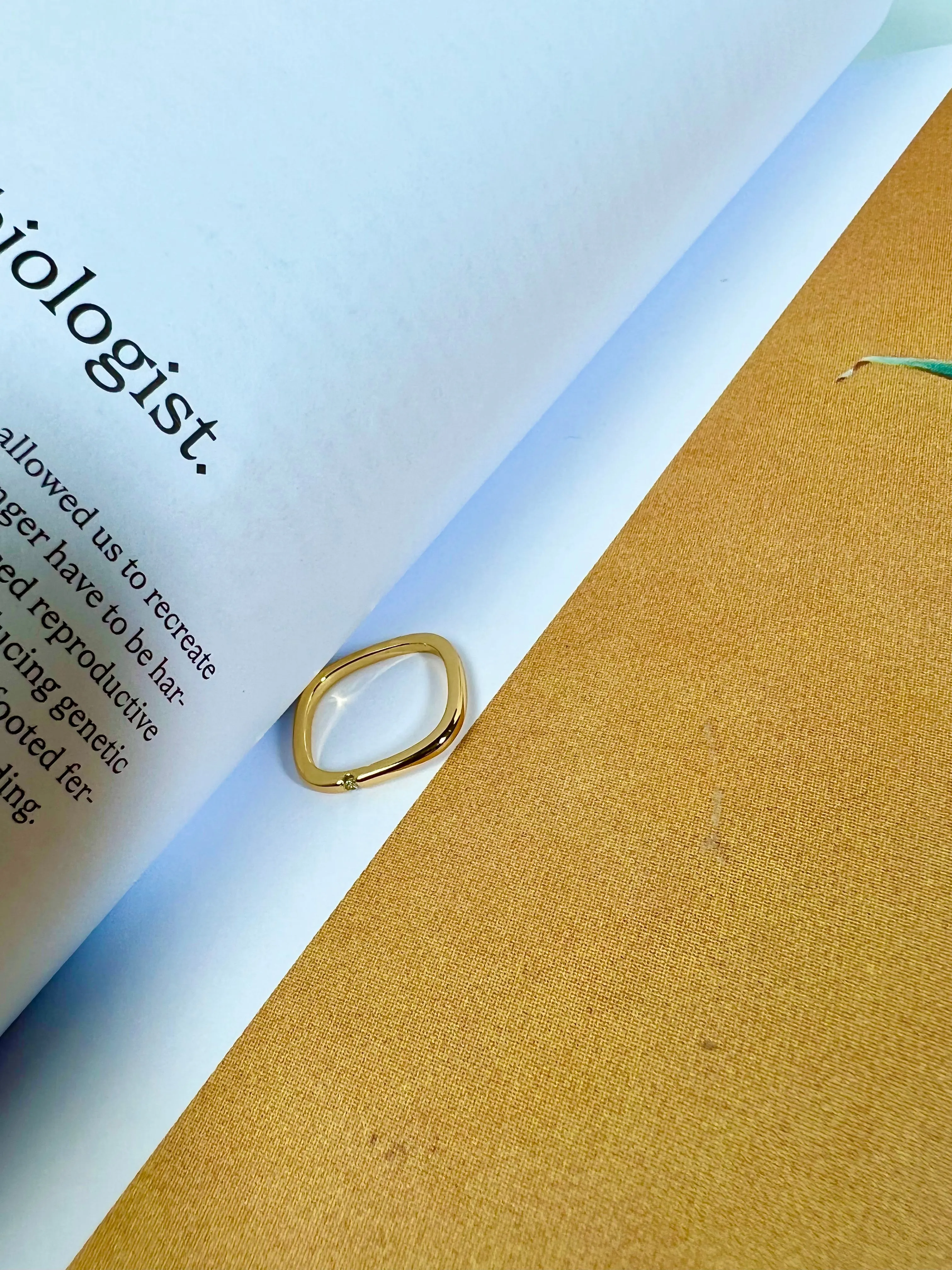 14k Gold Square Ring