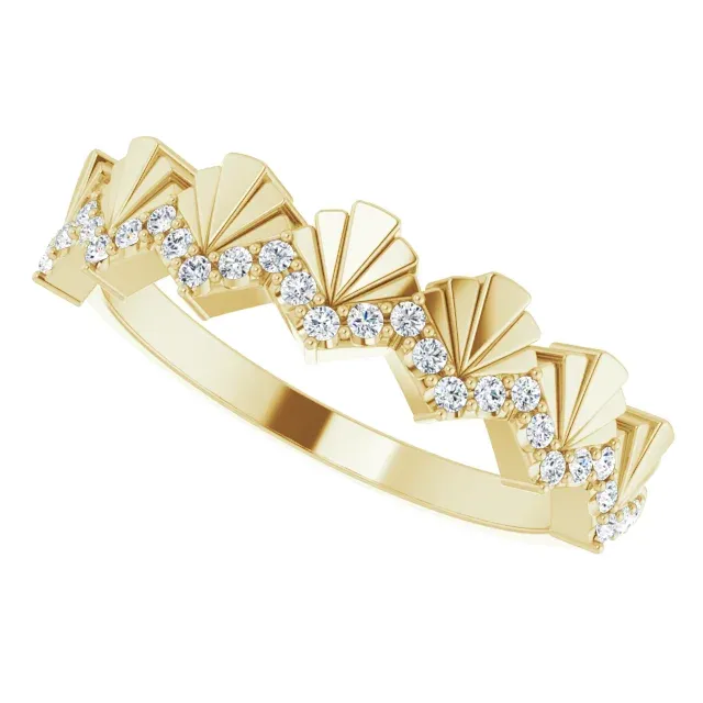 14K Yellow 1/6 CTW Diamond Vintage-Inspired Anniversary Band