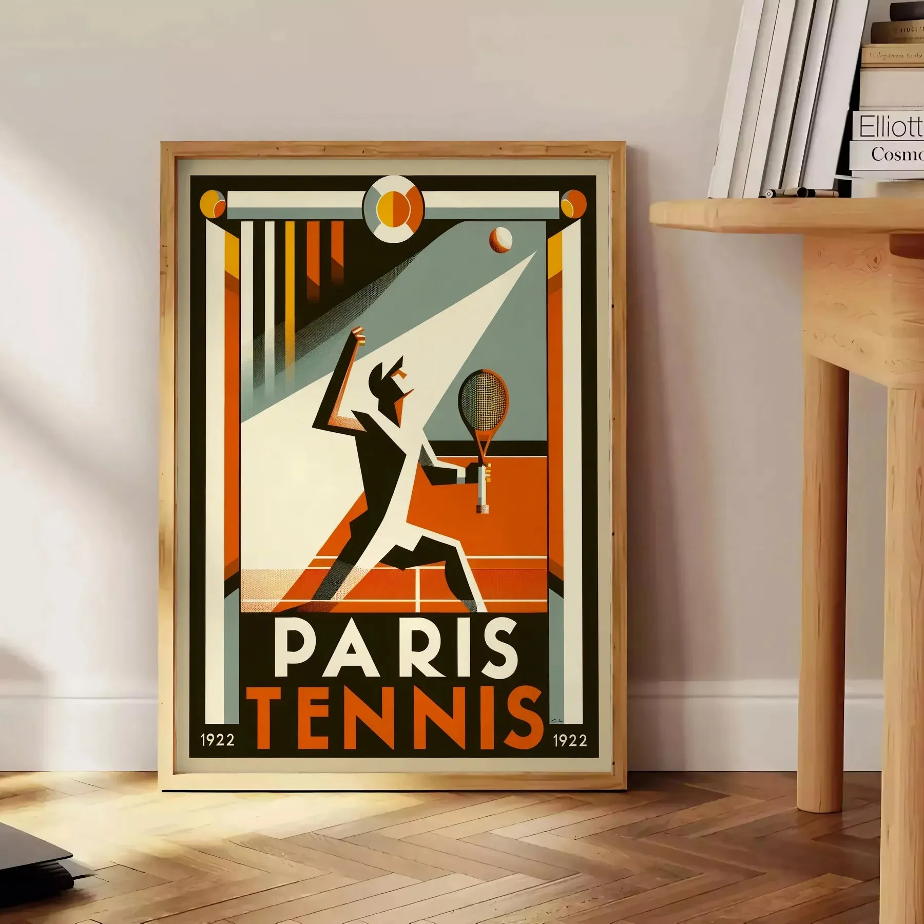 1924 Paris Tennis Olympics Poster Vintage