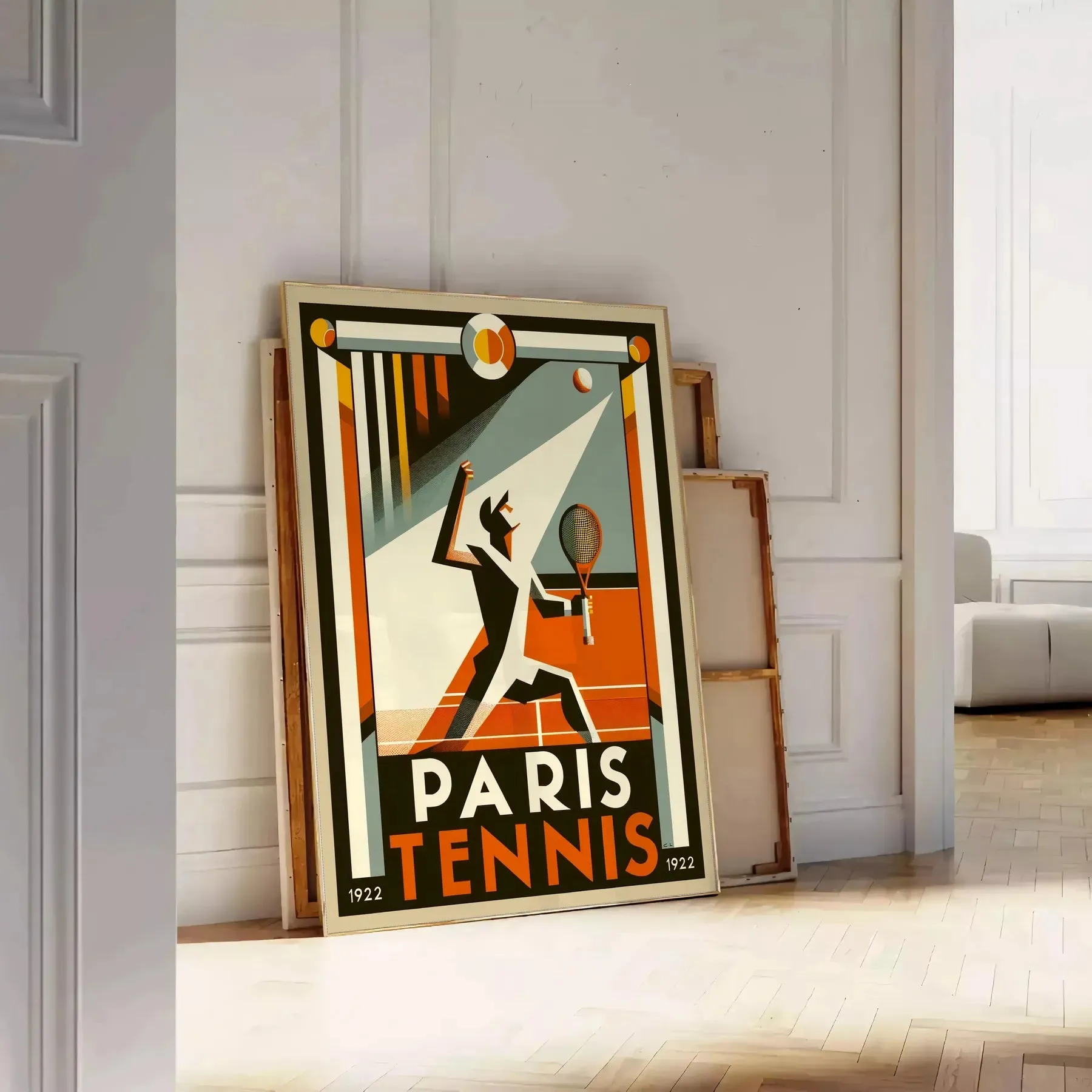1924 Paris Tennis Olympics Poster Vintage