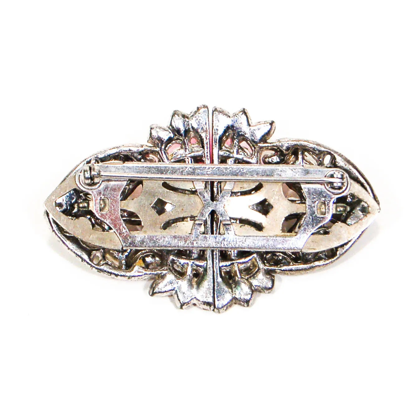 1930's Art Deco Duette Paste Rhinestone Brooch