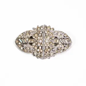 1930's Art Deco Duette Paste Rhinestone Brooch