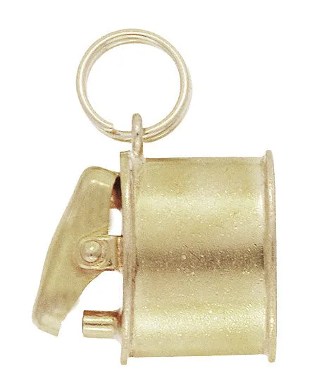 1950s Vintage Cigarette Lighter Charm in 10 Karat Gold - Movable