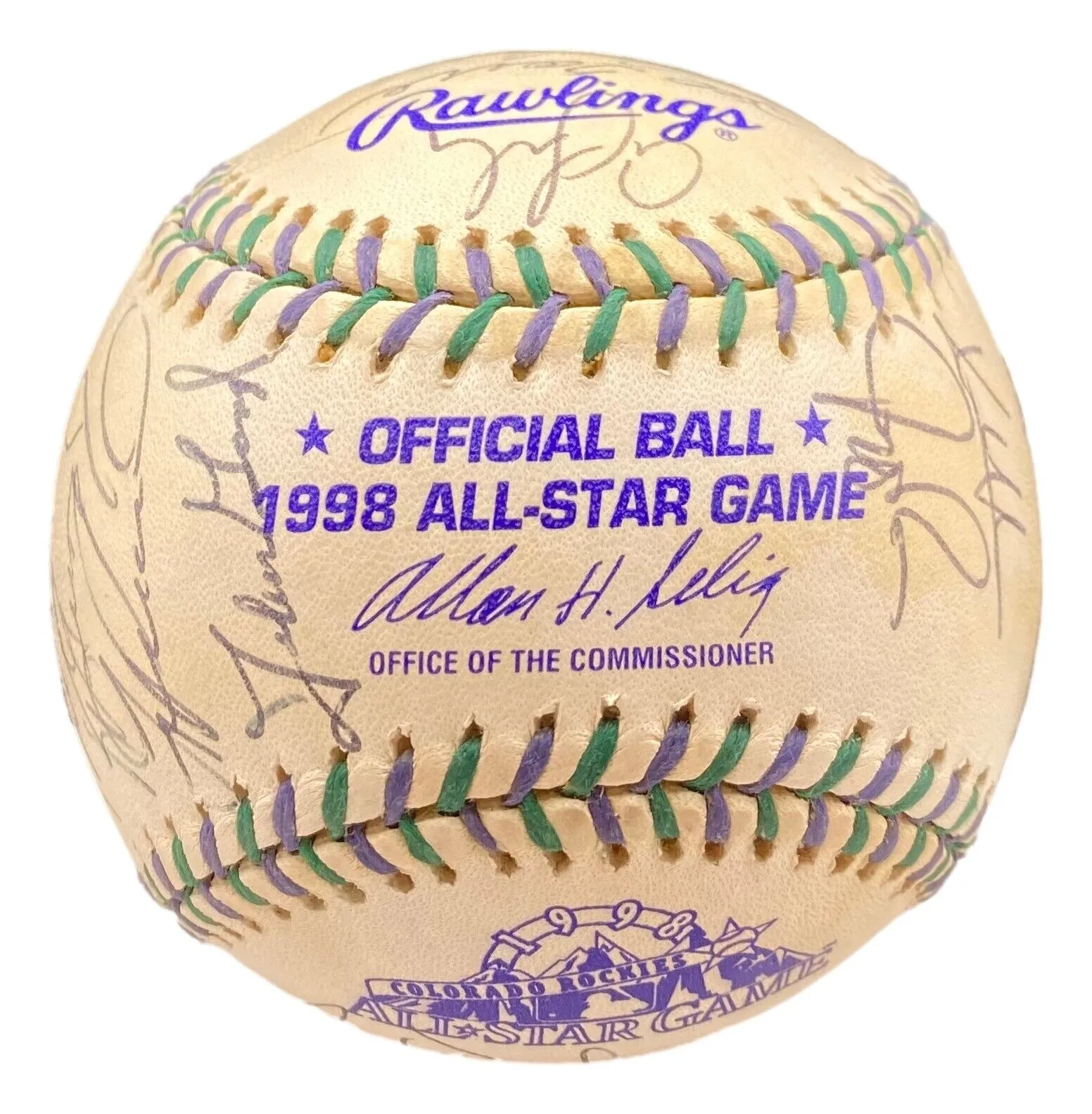 1998 MLB All Star (27) Signed All Star Game Baseball Griffey Jeter & More BAS