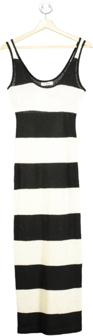 4th   Reckless Black and White Striped Maxi Dress UK 6