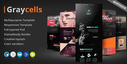 5 FASHION MULTIPURPOSE RESPONSIVE EMAIL TEMPLATES