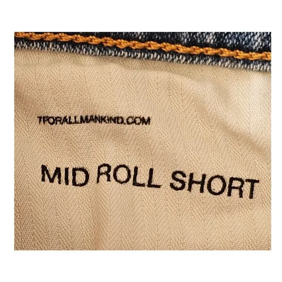 7 For All Mankind Midroll Short, Denim Jean Shorts,  Sz 26 or Sz 4,  NWT, NEW