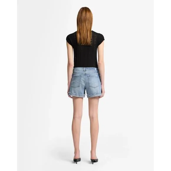 7 For All Mankind Midroll Short, Denim Jean Shorts,  Sz 26 or Sz 4,  NWT, NEW