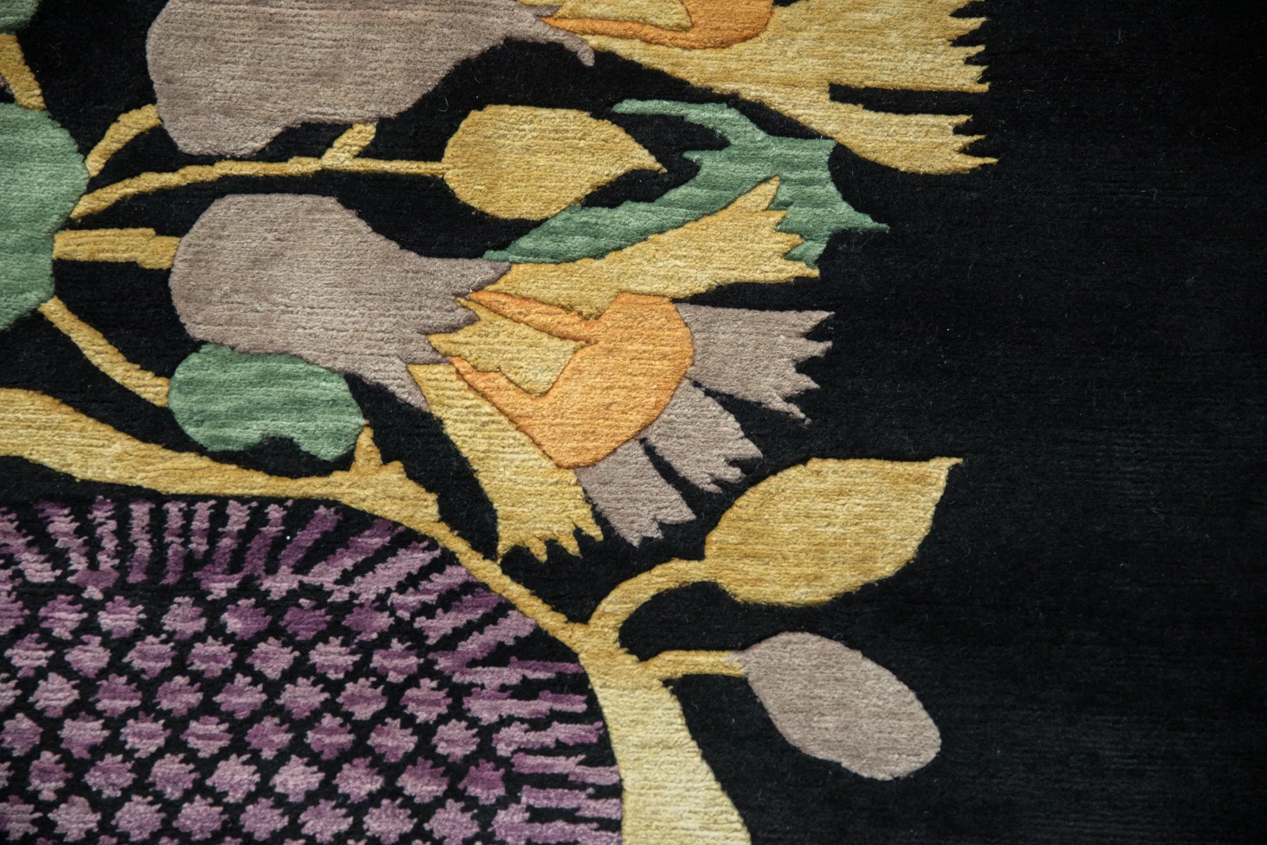 8x9.5 Vintage Indian Art Deco Design Carpet