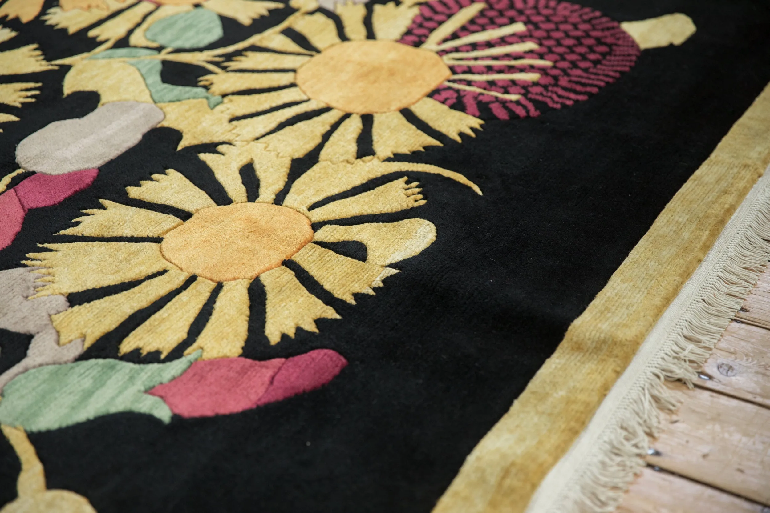 8x9.5 Vintage Indian Art Deco Design Carpet