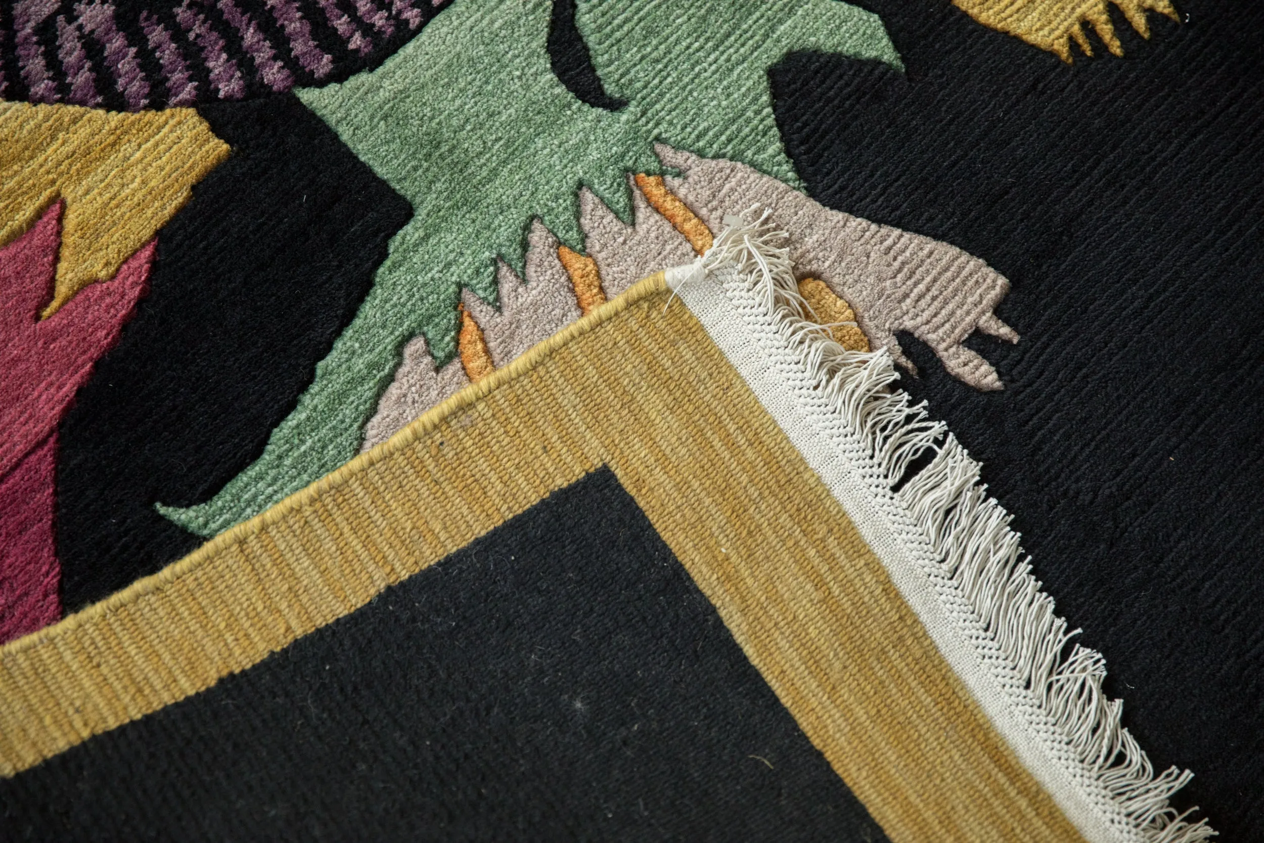 8x9.5 Vintage Indian Art Deco Design Carpet