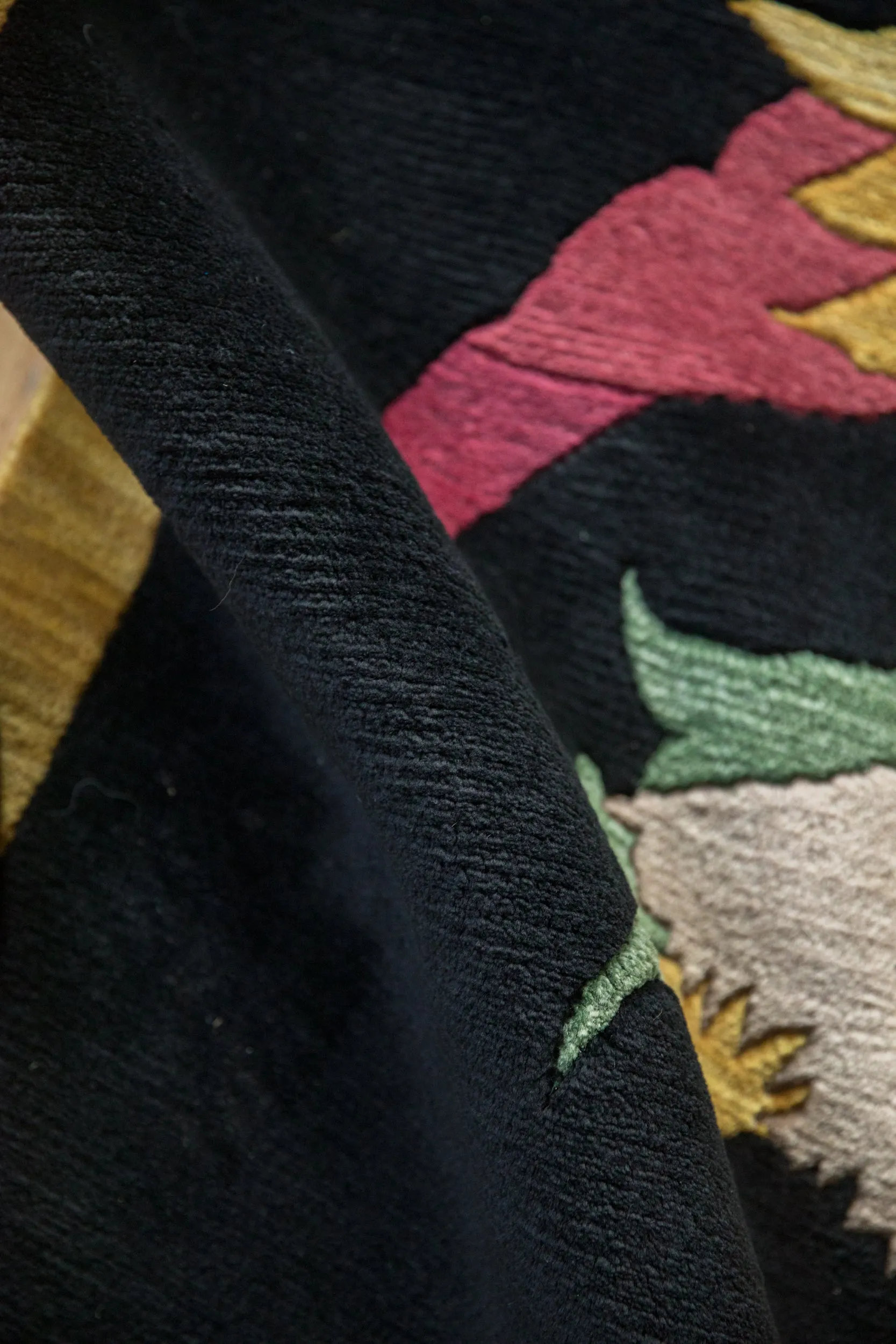 8x9.5 Vintage Indian Art Deco Design Carpet