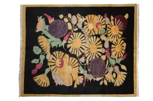8x9.5 Vintage Indian Art Deco Design Carpet