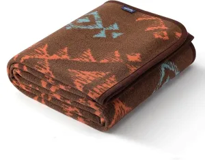 ACUSHLA Merino Wool Blanket - Soft Warm Thick Washable Large Throw Blanket for Camping Bed Couch Outdoor Travel All Weather, Navajo Style Brown 79X63