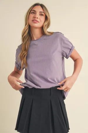 Aemi   Co Exposed Seam Round Neck Short Sleeve T-Shirt