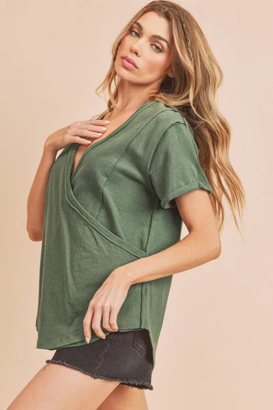 Aemi   Co Nova Wrap Front V-Neck Top