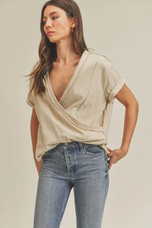 Aemi   Co Nova Wrap Front V-Neck Top