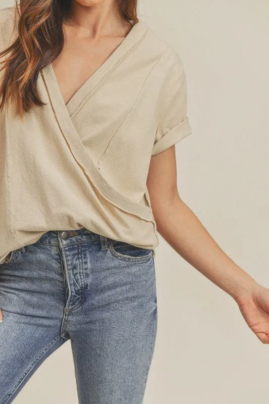 Aemi   Co Nova Wrap Front V-Neck Top