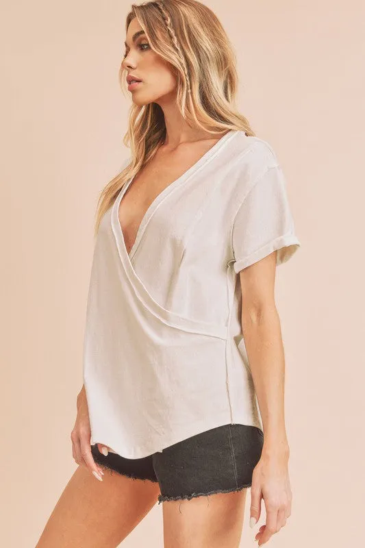 Aemi   Co Nova Wrap Front V-Neck Top