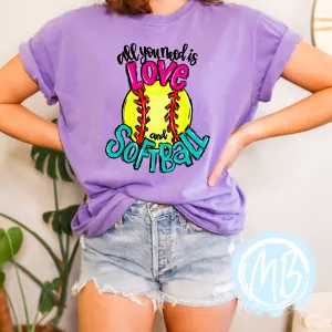 All You Need Is Love & Softball Tee