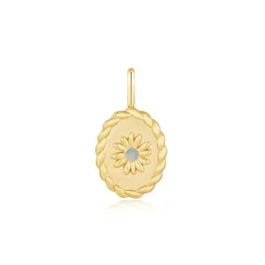 Ania Haie Gold Oval Amazonite Flower Charm Pendant