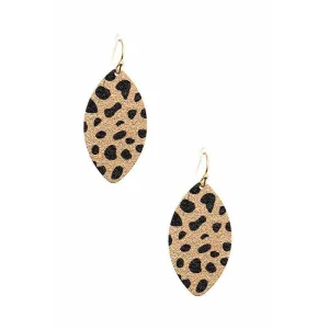 Animal Print Dangle Earrings - Cheetah