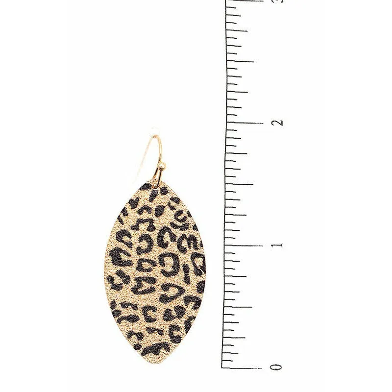 Animal Print Dangle Earrings - Cheetah