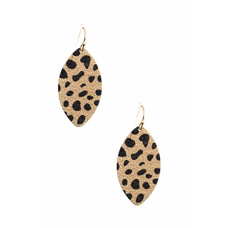 Animal Print Dangle Earrings - Cheetah