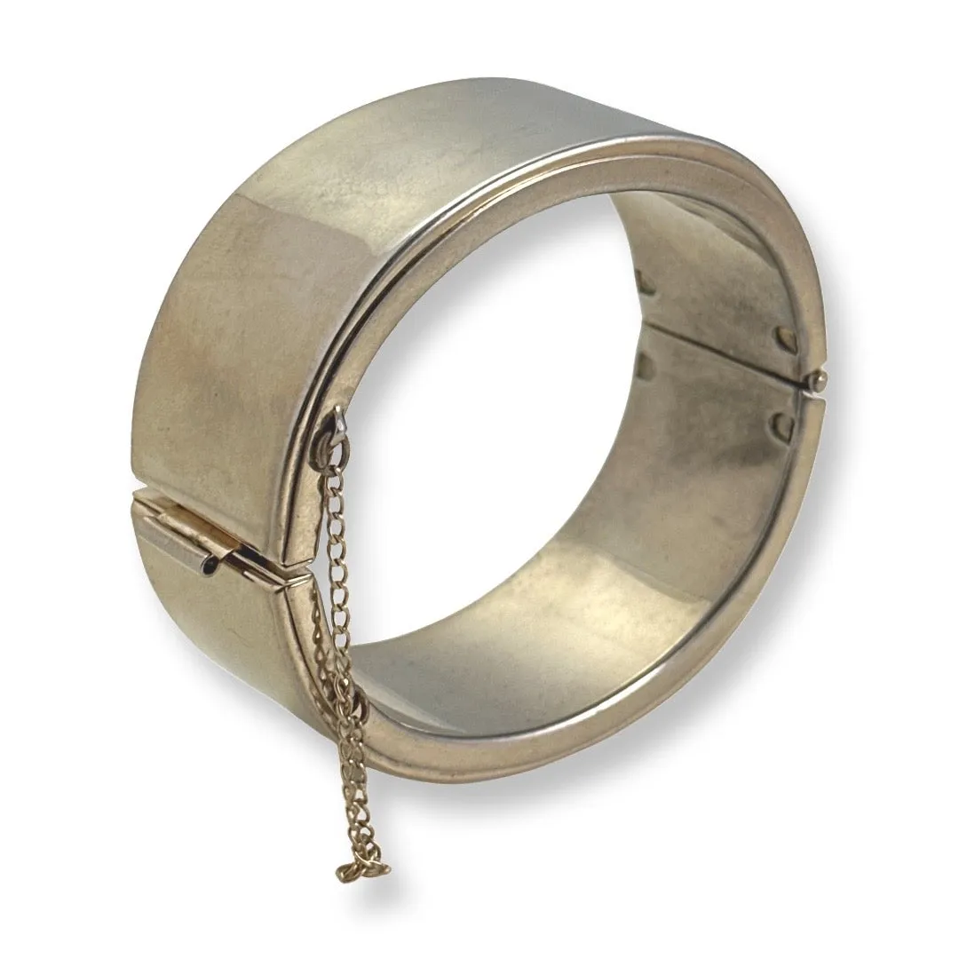 Antique Victorian Silver Metal Hinged Bangle Bracelet