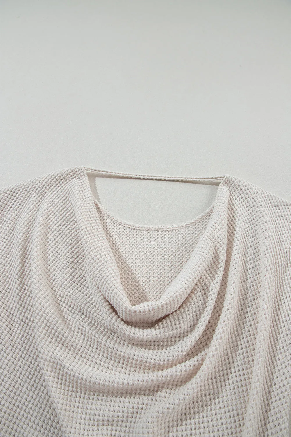 Apricot Draped Open Back Textured Tee