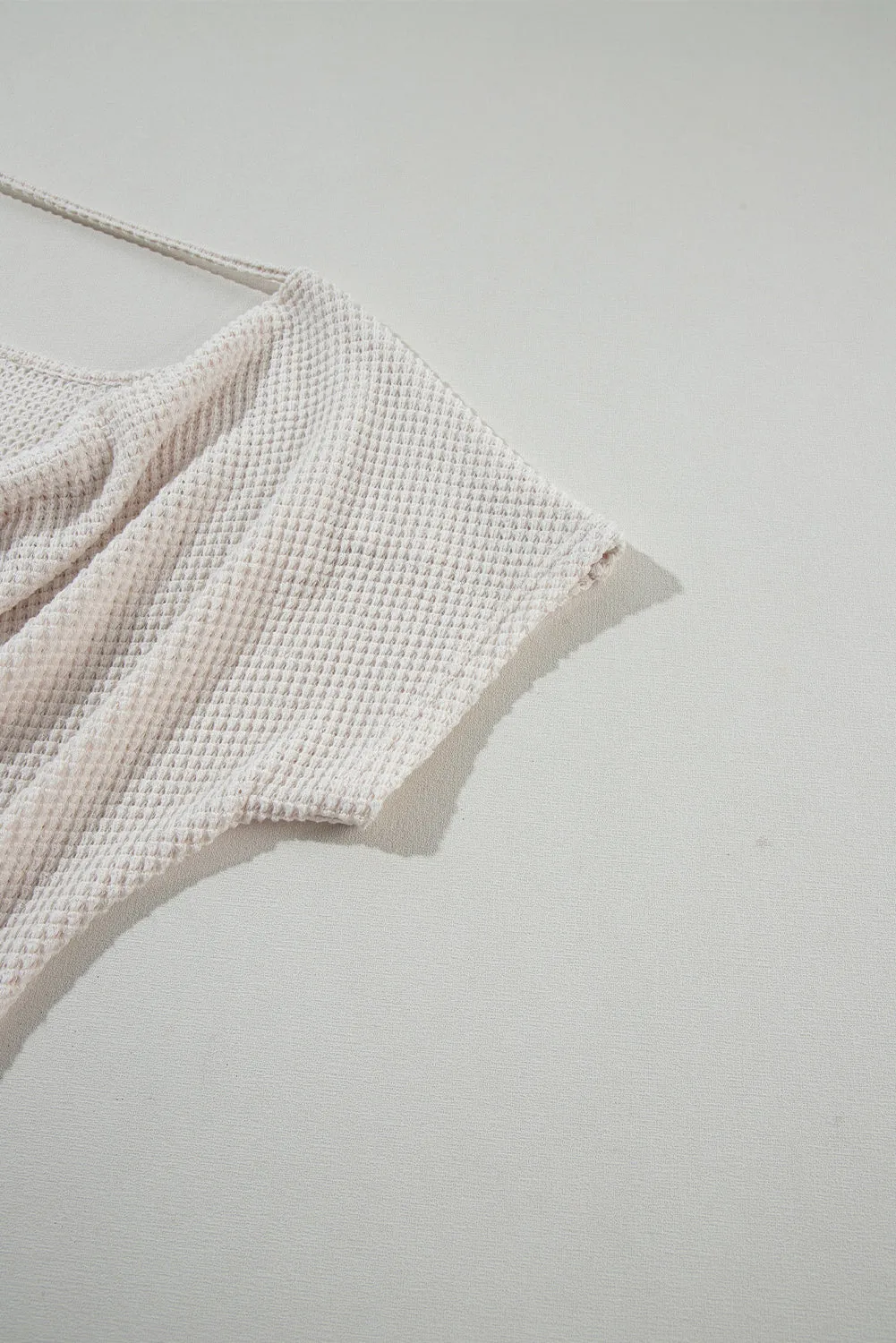 Apricot Draped Open Back Textured Tee
