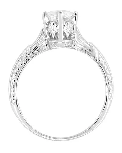 Art Deco 0.70 Carat Platinum Filigree Solitaire Diamond Engagement Ring