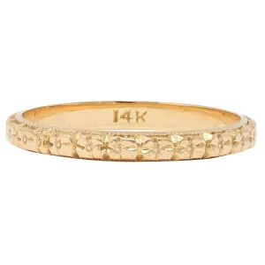 Art Deco 14 Karat Yellow Gold Orange Blossom Vintage Wedding Band Ring