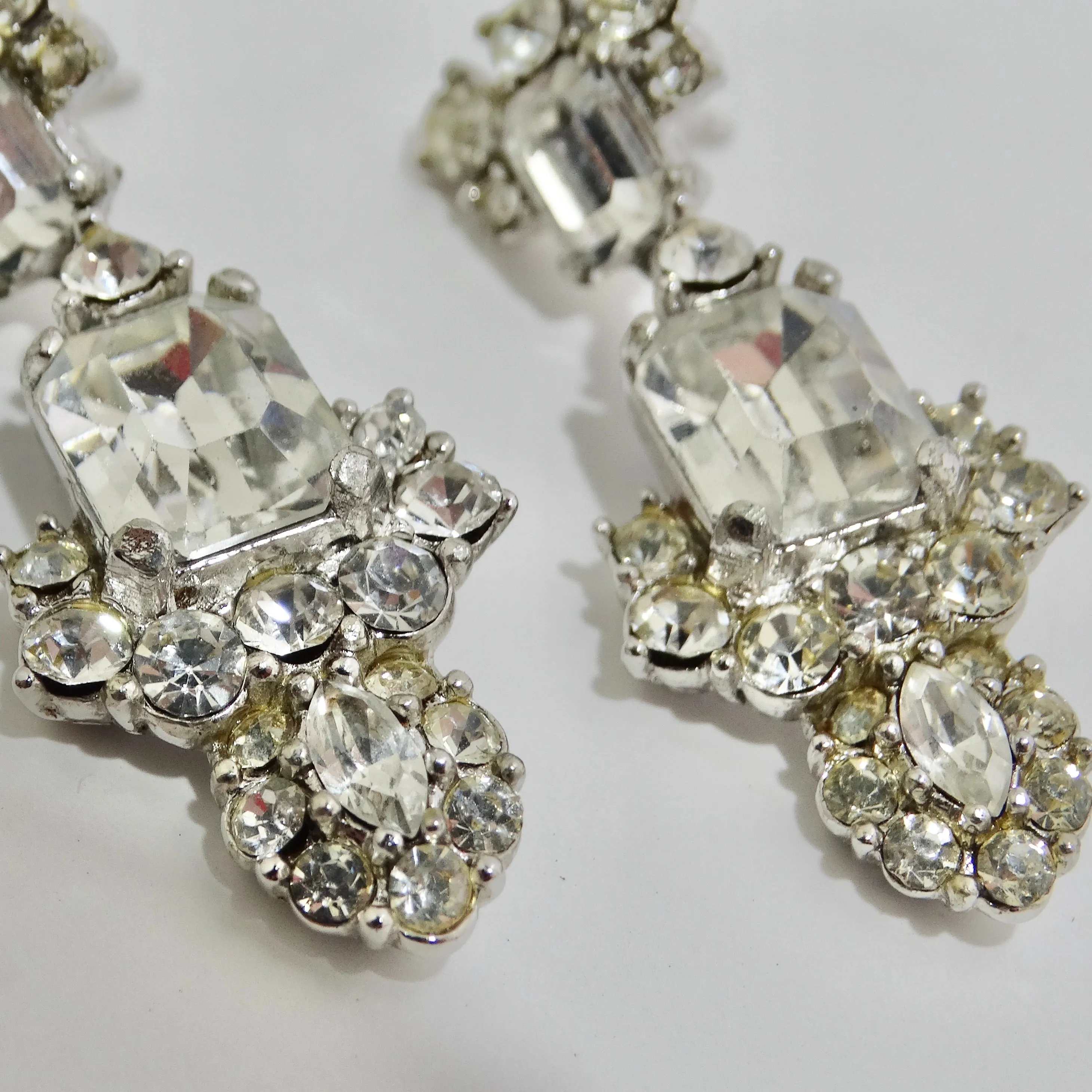 Art Deco 1940s Rhinestone Earrings