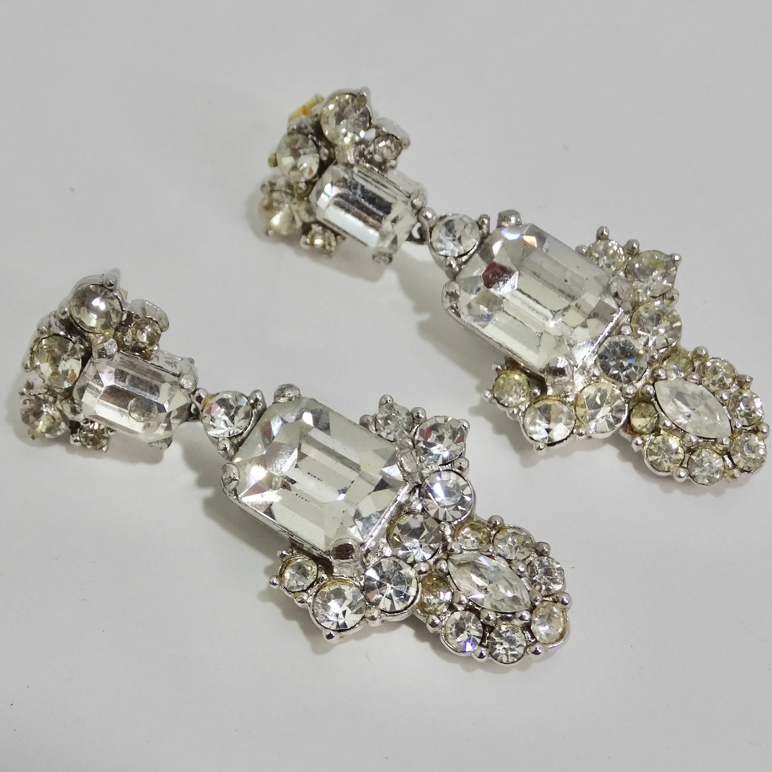 Art Deco 1940s Rhinestone Earrings
