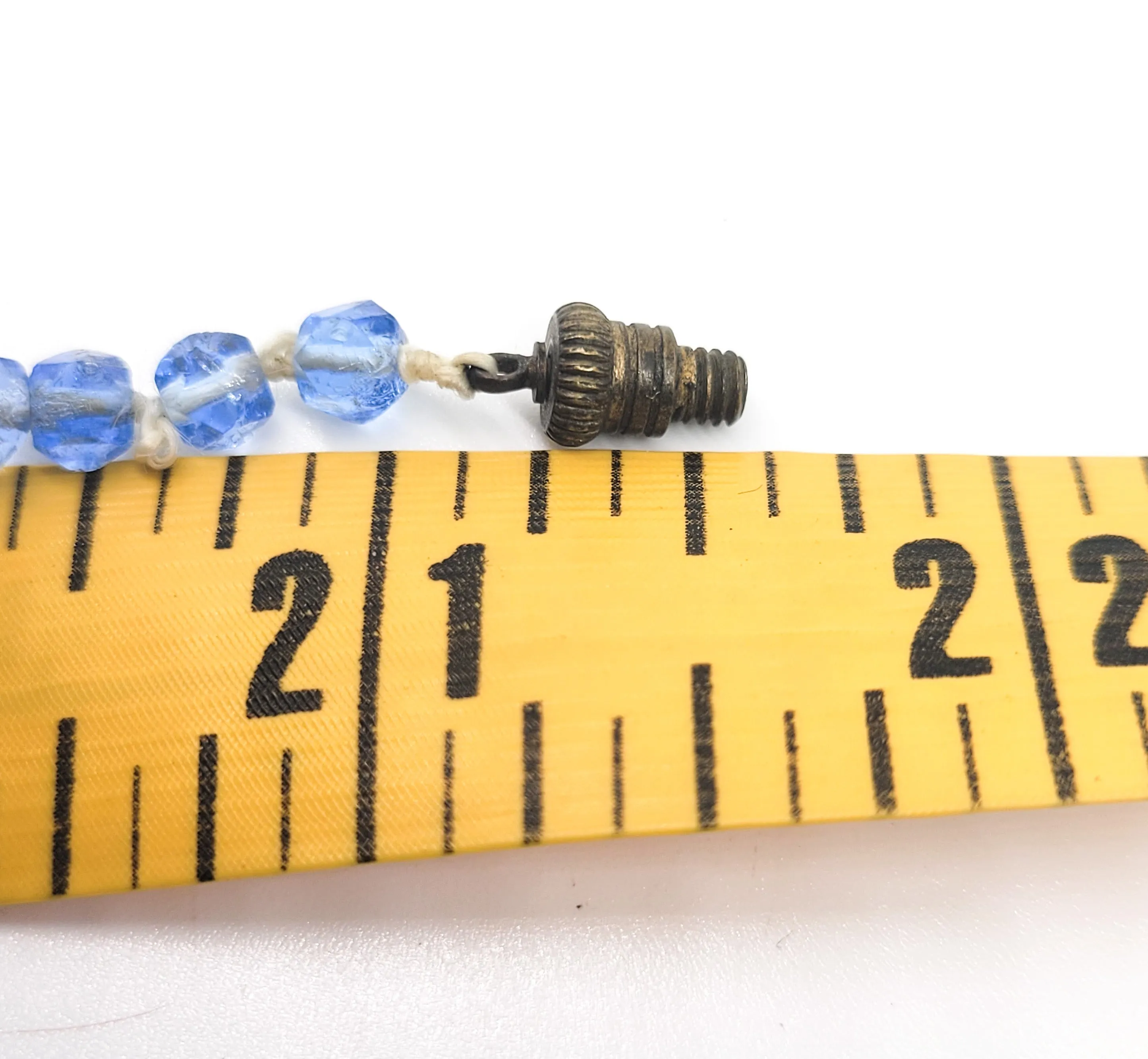 Art Deco Blue Art glass faceted lead crystal vintage beaded necklace