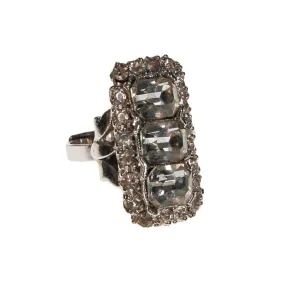 Art Deco Diamante Rhinestone Cocktail Ring