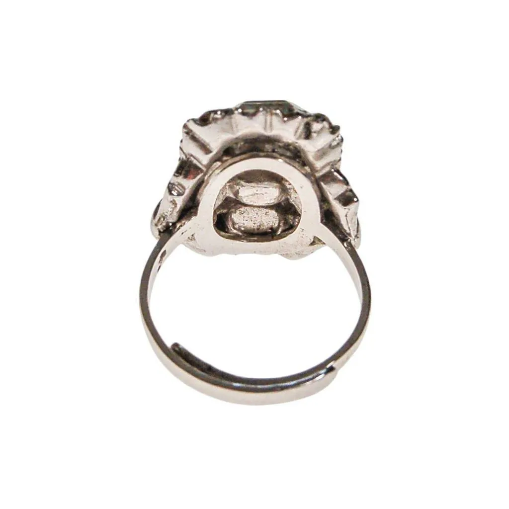 Art Deco Diamante Rhinestone Cocktail Ring