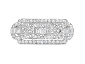 Art Deco Diamond Brooch in Platinum