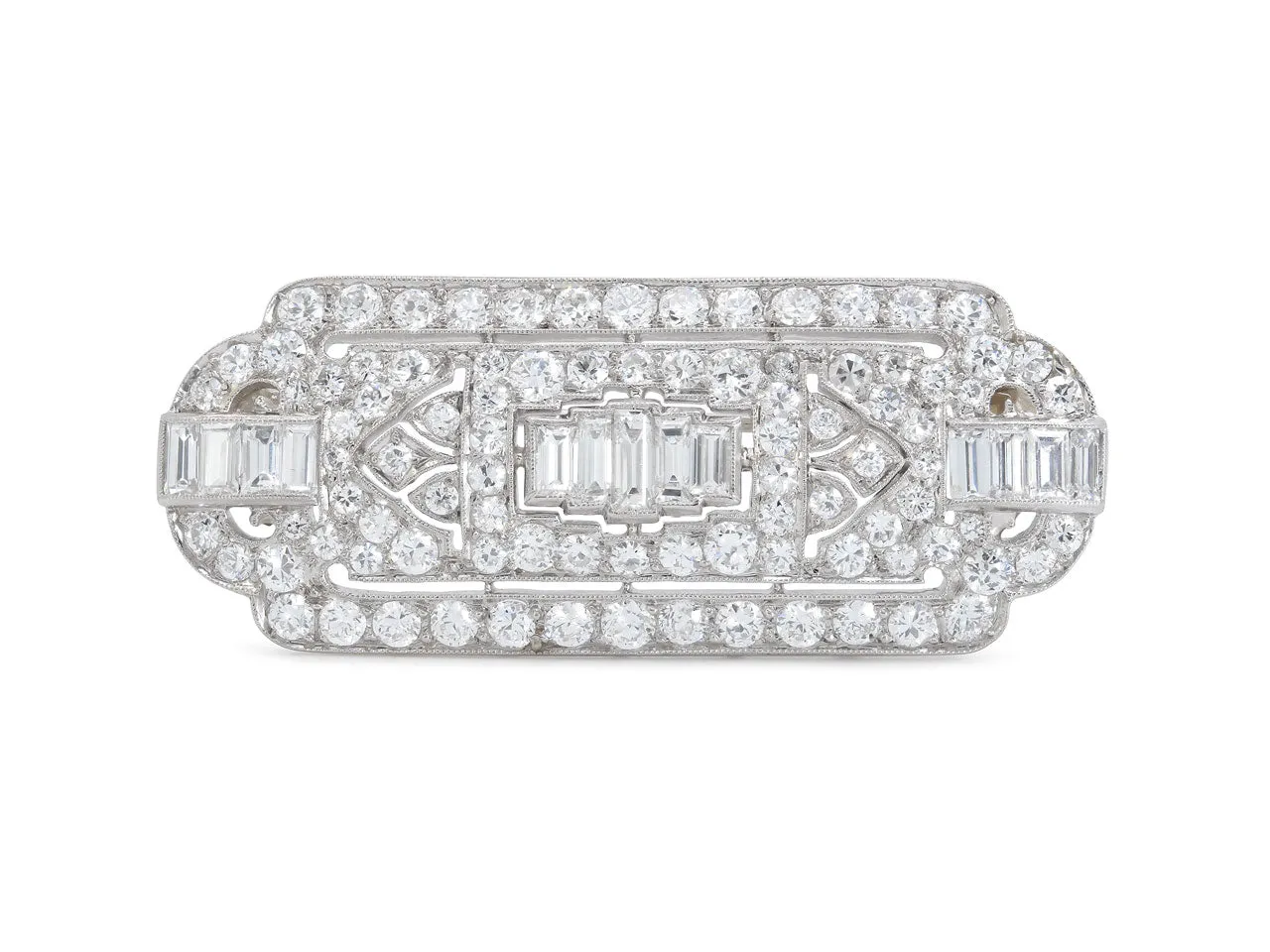 Art Deco Diamond Brooch in Platinum