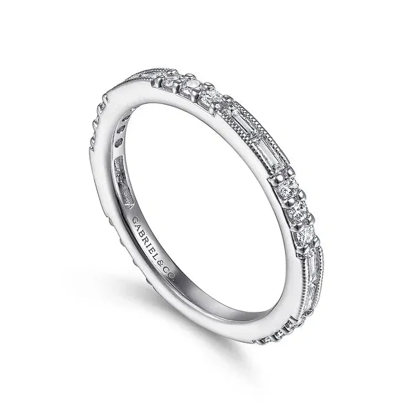 Art Deco Inspired Channel Set Wedding Band