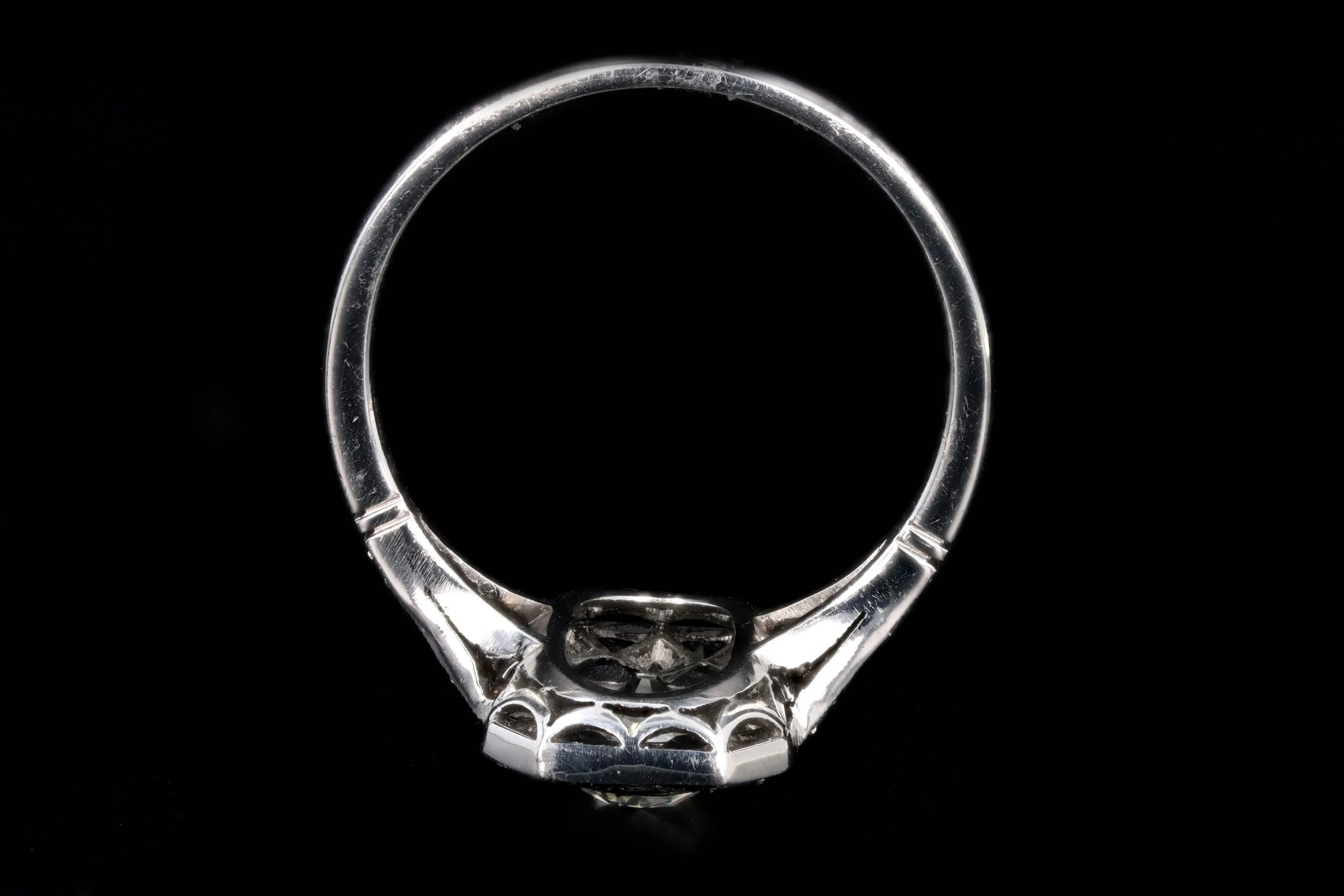 Art Deco Inspired Platinum 0.80 Carat Old European Oval Cut Diamond & Onyx Ring