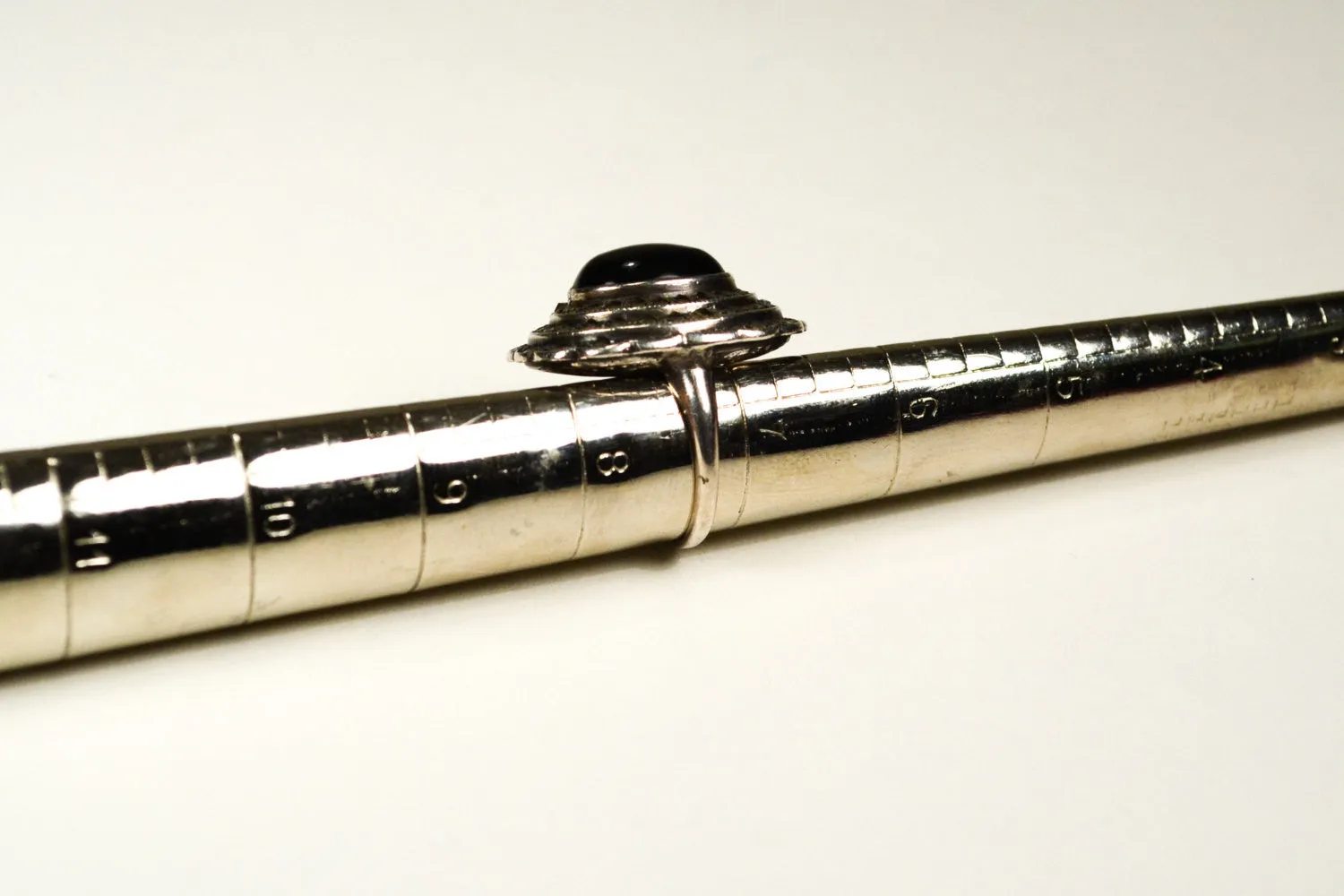Art Deco Onyx and Marcasite Ring set in Sterling Silver