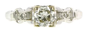 Art Deco TRB Diamond White Gold Ring