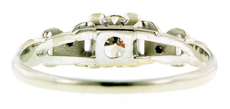 Art Deco TRB Diamond White Gold Ring