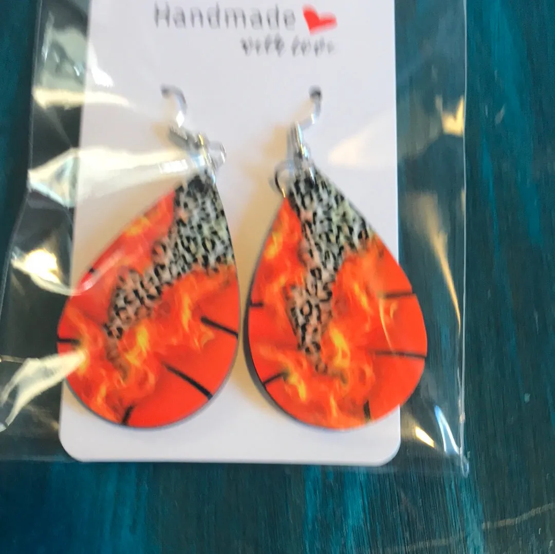 Assorted Handmade Wood Tear Drop Earrings