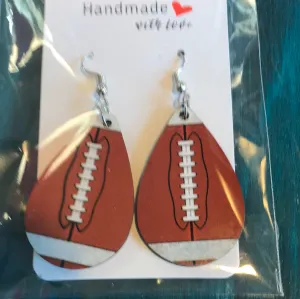 Assorted Handmade Wood Tear Drop Earrings