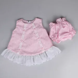 Baby Girl Dress and Knickers Two Piece Outfit - Pink