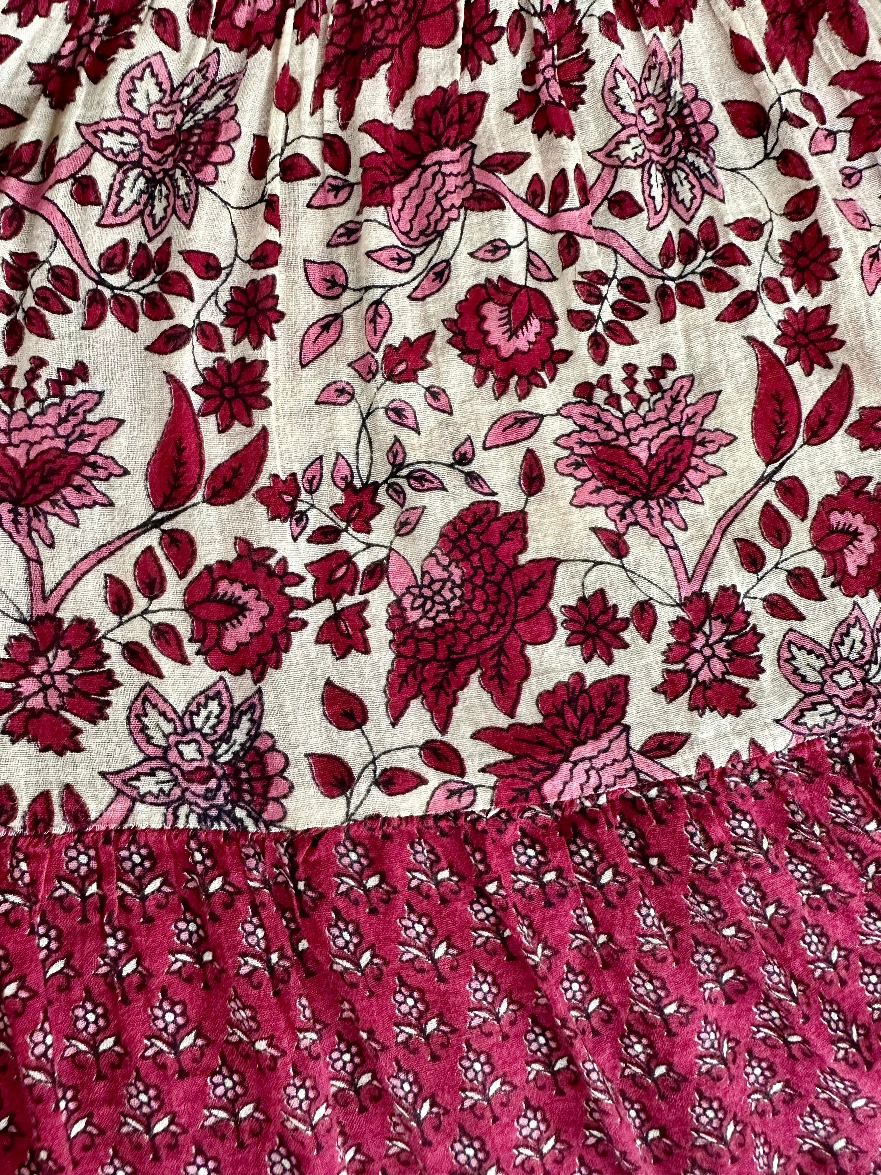 Bahiya Printed Blouse Burgundy